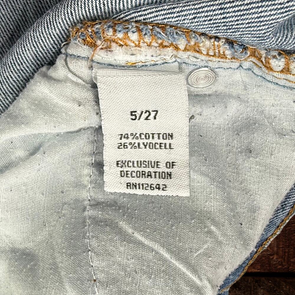 Disclosure Y2K Wide Leg Distressed Star Patch Denim Jeans Medium Wash 27 - Picture 5 of 10